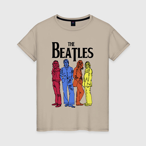 Женская футболка The Beatles all / Миндальный – фото 1