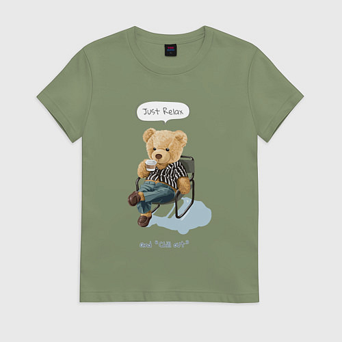 Женская футболка Плюшевый мишка отдыхает / Авокадо – фото 1