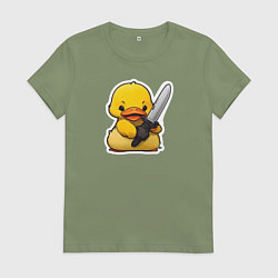 Футболка хлопковая женская Боевой утенок, цвет: авокадо