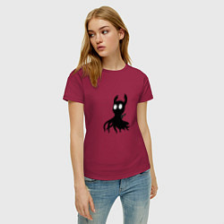 Футболка хлопковая женская Hollow Knight - маленький призрак, цвет: маджента — фото 2