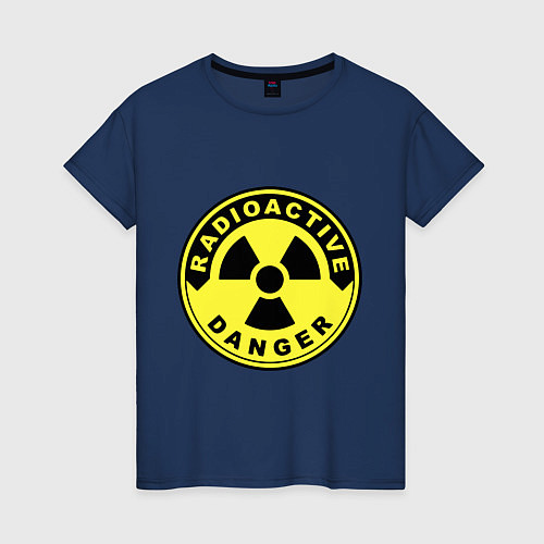 Женская футболка Danger radiation sign / Тёмно-синий – фото 1