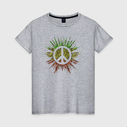 Футболка хлопковая женская Peace splash, цвет: меланж