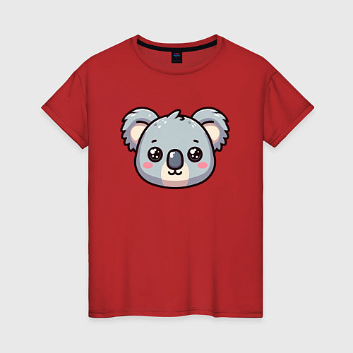 Женская футболка Мордочка коалы / Красный – фото 1