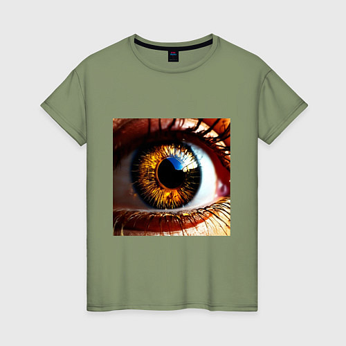 Женская футболка Золотой карий глаз в стиле стимпанк / Авокадо – фото 1