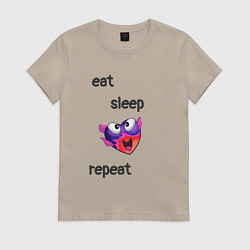 Женская футболка Eat sleep woohoo repeat