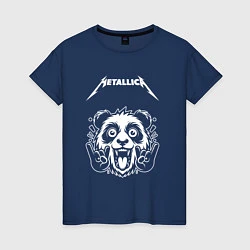 Футболка хлопковая женская Metallica rock panda, цвет: тёмно-синий