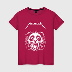 Футболка хлопковая женская Metallica rock panda, цвет: маджента