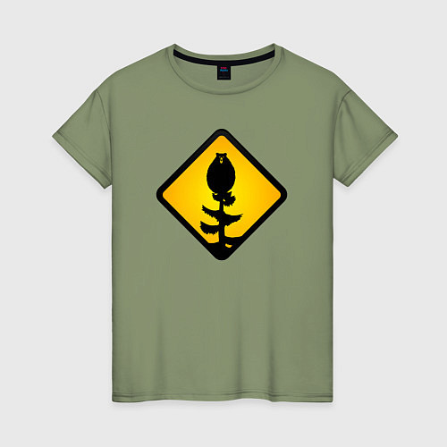 Женская футболка Знаки опасности: медведь-сова / Авокадо – фото 1