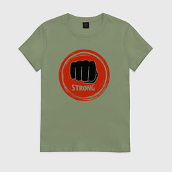 Футболка хлопковая женская MMA strong, цвет: авокадо