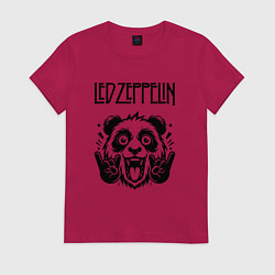 Футболка хлопковая женская Led Zeppelin - rock panda, цвет: маджента