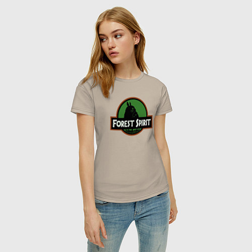 Женская футболка Тоторо дух леса / Миндальный – фото 3