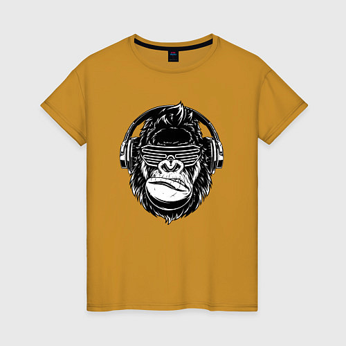 Женская футболка Music gorilla / Горчичный – фото 1