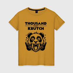 Футболка хлопковая женская Thousand Foot Krutch - rock panda, цвет: горчичный