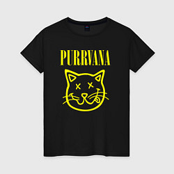 Футболка хлопковая женская Purrvana, цвет: черный
