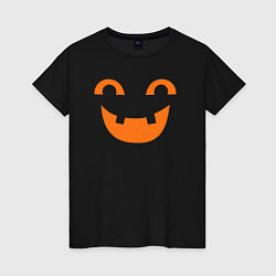 Футболка хлопковая женская Orange smile, цвет: черный