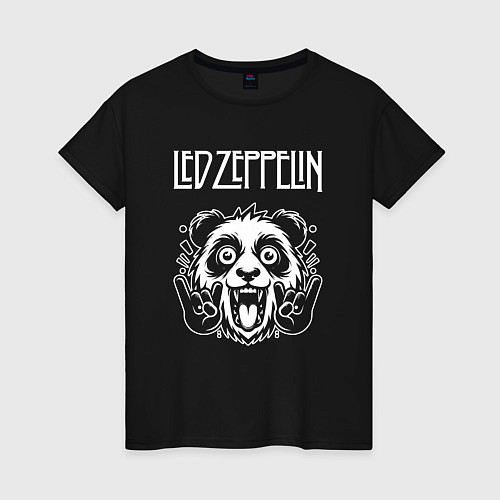 Женская футболка Led Zeppelin rock panda / Черный – фото 1