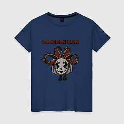 Футболка хлопковая женская Chicken gun clown, цвет: тёмно-синий