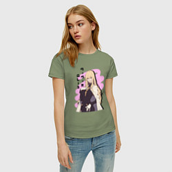 Футболка хлопковая женская Лоррейн - Нежелательный Бессмертный искатель, цвет: авокадо — фото 2