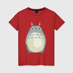 Футболка хлопковая женская Neighbor Totoro, цвет: красный