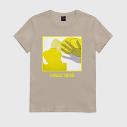 Футболка хлопковая женская Squeeze em all, цвет: миндальный