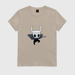 Футболка хлопковая женская Маленький рыцарь Hollow Knight, цвет: миндальный