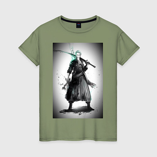 Женская футболка Зоро Ророноа мечник / Авокадо – фото 1