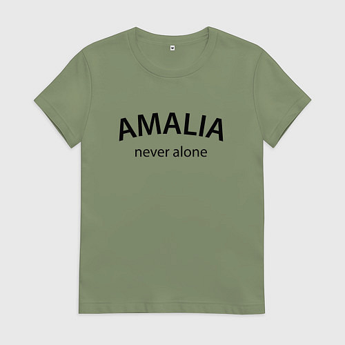 Женская футболка Amalia never alone - motto / Авокадо – фото 1