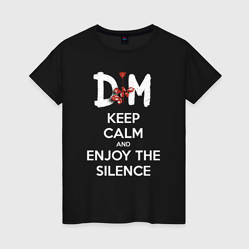 Женская футболка DM keep calm and enjoy the silence / Черный – фото 1