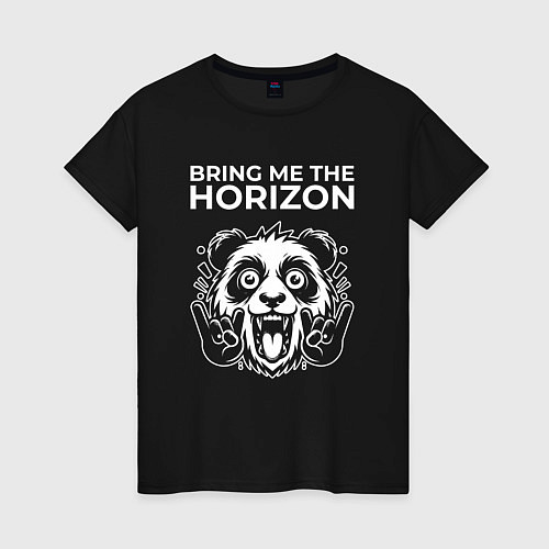 Женская футболка Bring Me the Horizon rock panda / Черный – фото 1