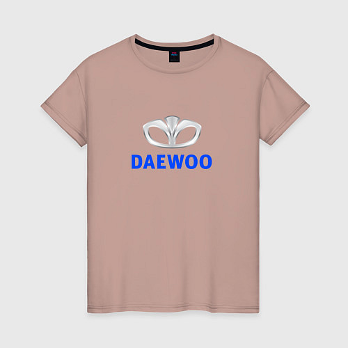 Женская футболка Daewoo sport auto logo / Пыльно-розовый – фото 1