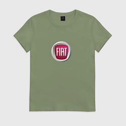 Футболка хлопковая женская FIAT sport auto logo, цвет: авокадо