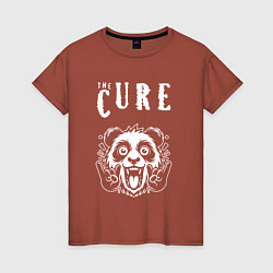 Футболка хлопковая женская The Cure rock panda, цвет: кирпичный