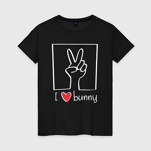 Женская футболка I love bunny / Черный – фото 1