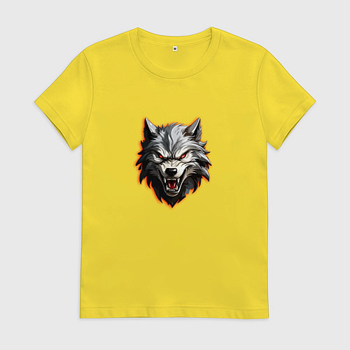 Женская футболка Злой и страшный серый волк / Желтый – фото 1
