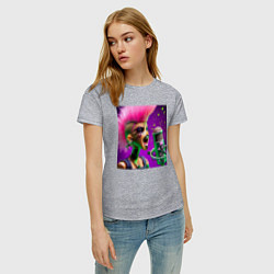 Футболка хлопковая женская Barbie and punks not dead, цвет: меланж — фото 2