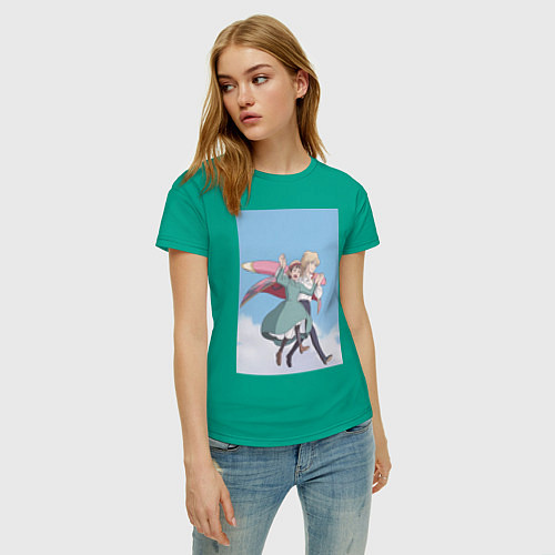 Женская футболка Софи Хаттер Хаул / Зеленый – фото 3