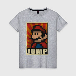 Футболка хлопковая женская Jump Mario, цвет: меланж