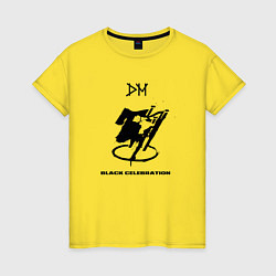 Футболка хлопковая женская Depeche Mode - black celebration box, цвет: желтый