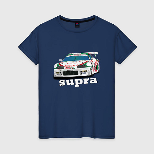 Женская футболка Toyota Supra Castrol 36 / Тёмно-синий – фото 1