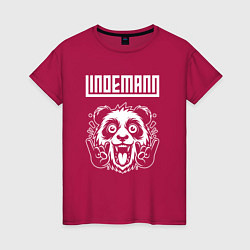 Футболка хлопковая женская Lindemann rock panda, цвет: маджента