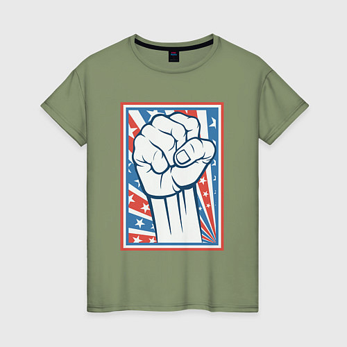 Женская футболка USA revolution / Авокадо – фото 1