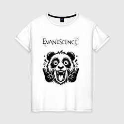 Футболка хлопковая женская Evanescence - rock panda, цвет: белый