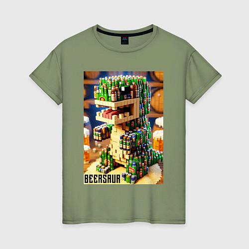 Женская футболка Beersaur - fantasy ai art meme / Авокадо – фото 1