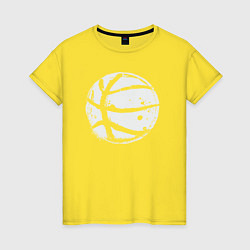 Футболка хлопковая женская Basket balls, цвет: желтый
