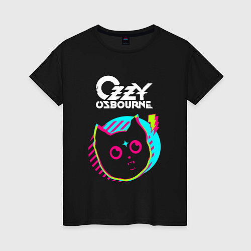 Женская футболка Ozzy Osbourne rock star cat / Черный – фото 1