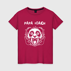 Футболка хлопковая женская Papa Roach rock panda, цвет: маджента