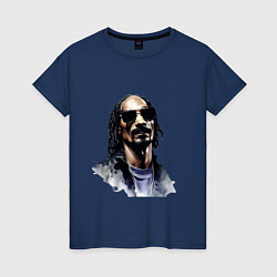 Футболка хлопковая женская Snoop dog, цвет: тёмно-синий
