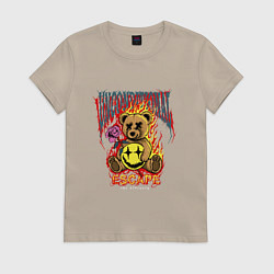 Футболка хлопковая женская Безусловный побег, цвет: миндальный