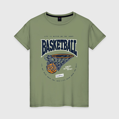 Женская футболка Баскетбол Калифорния / Авокадо – фото 1