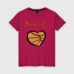 Футболка хлопковая женская Basket lover, цвет: маджента